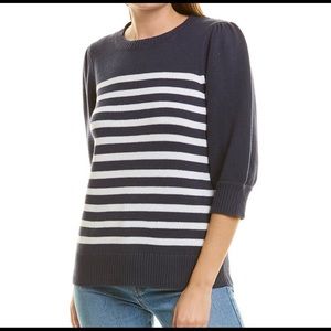 Sail to Sable Puff Sleeve Striped Sweater
